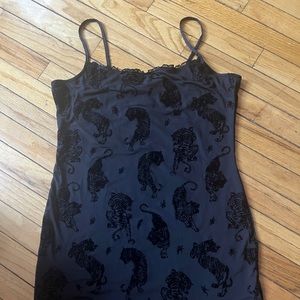 Sexy Cocktail Dress w/ Velvet Tiger Print